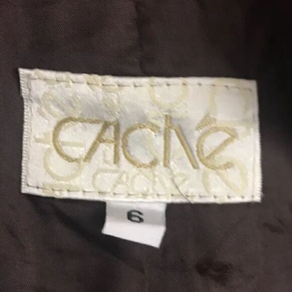 Cache Women's Brown Long Sleeve Full Zip Lined Suit Jacket - Size 6 - Picture 8 of 11